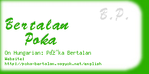 bertalan poka business card